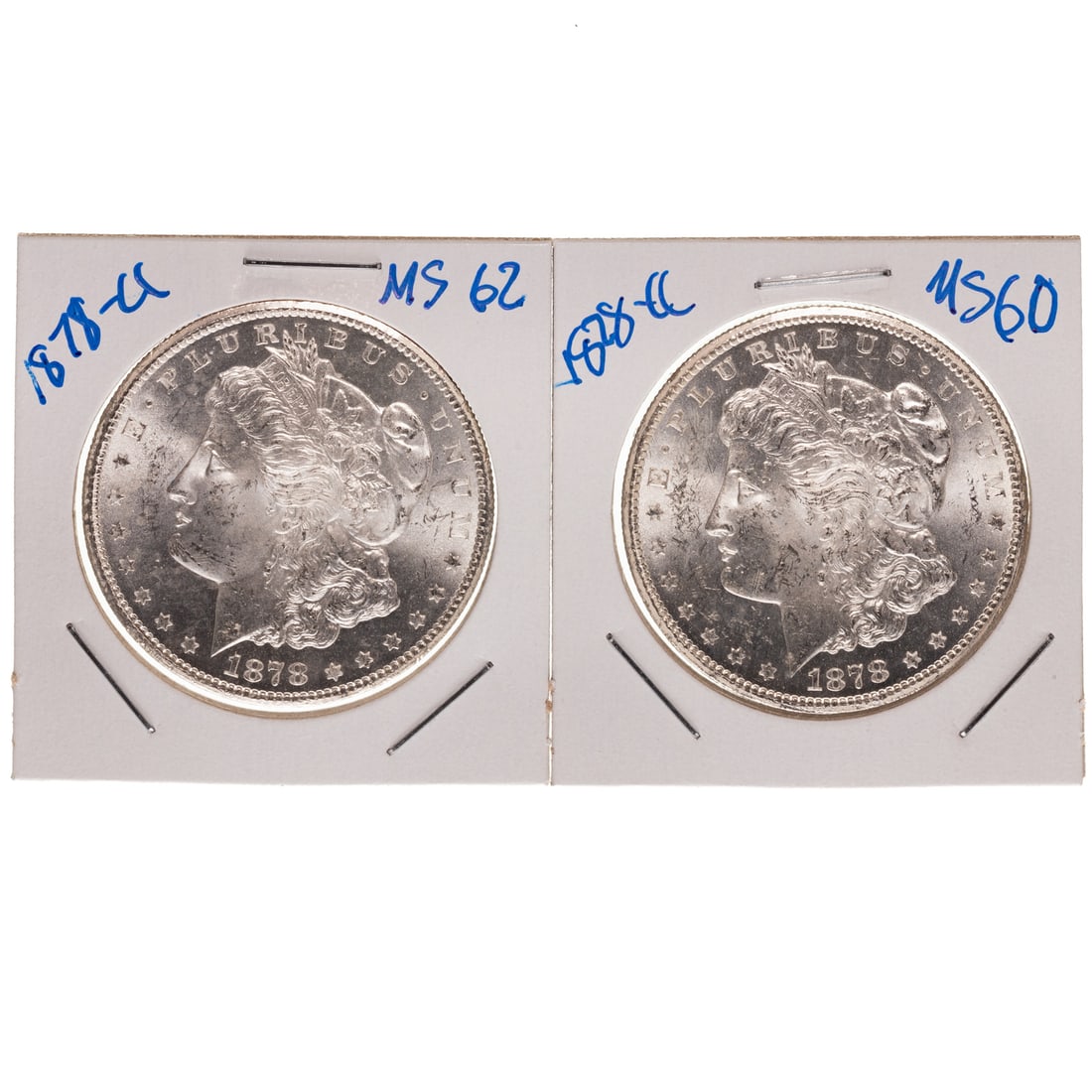 A Pair of Mint State 1878-CC Morgan Dollars (1 of 5)