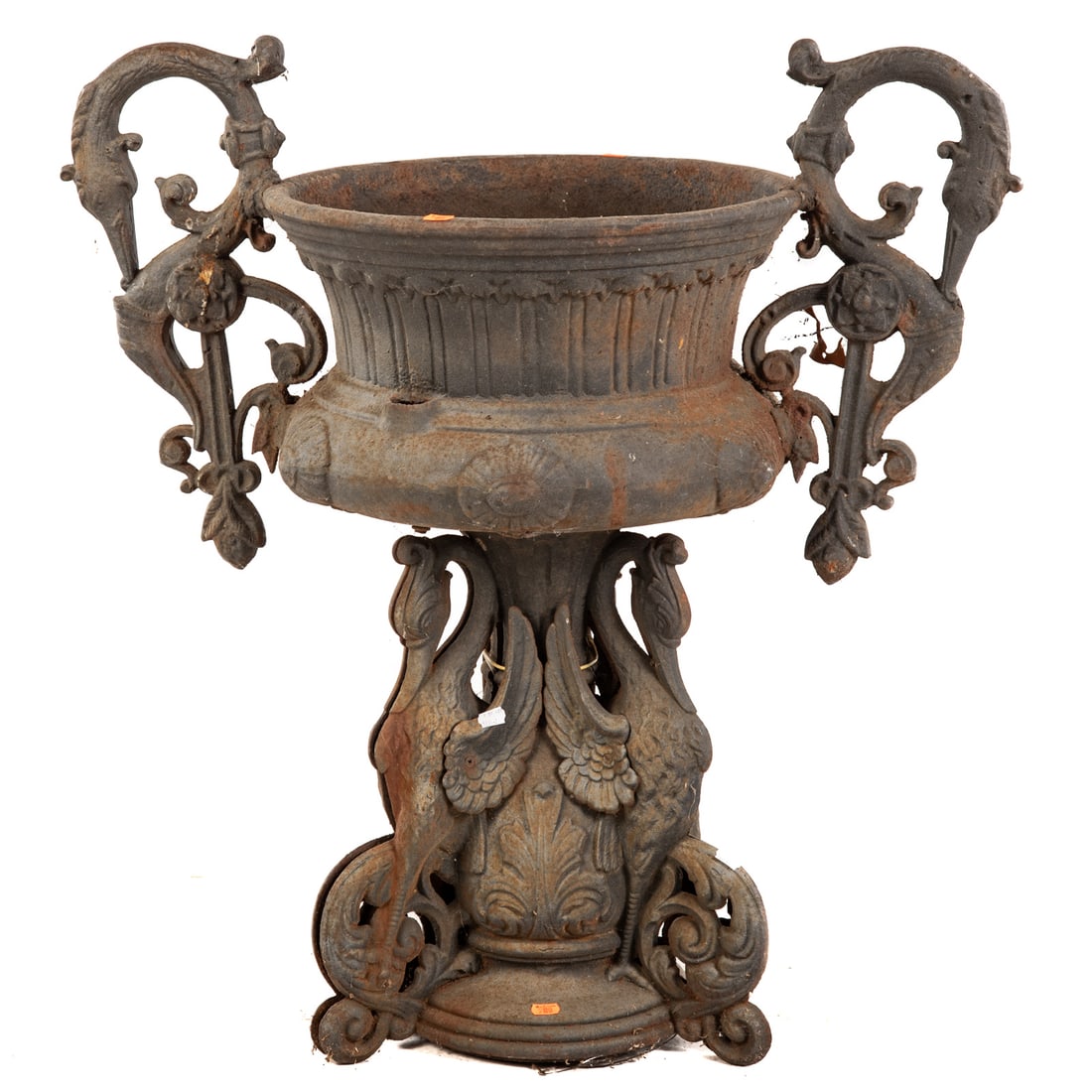 Victorian Cast Iron Four Part Handled Urn (1 of 3)