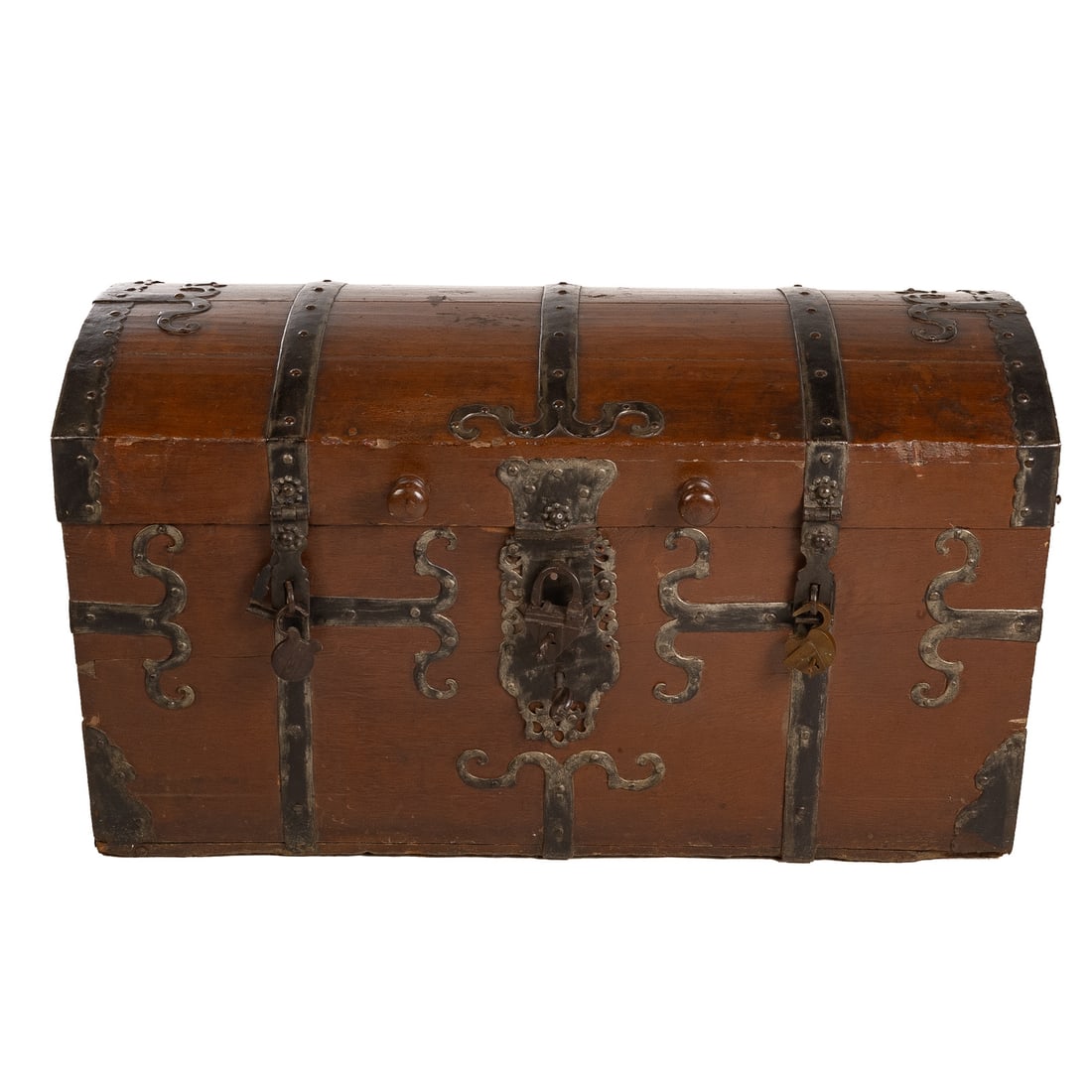 Large 18th Century Iron Hinged Sea Chest (1 of 5)