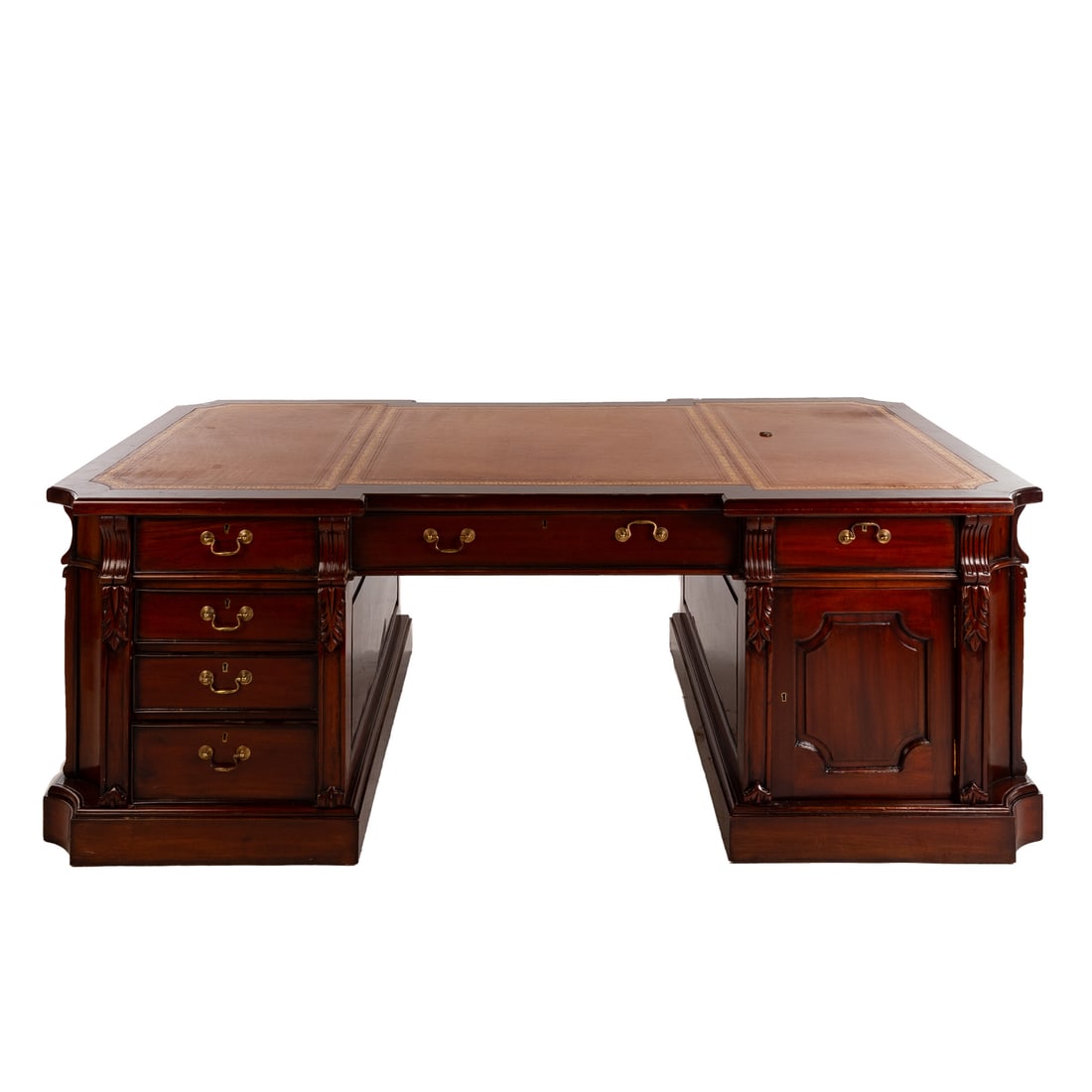 Mahogany Leather Top Executive Partners Desk (1 of 7)