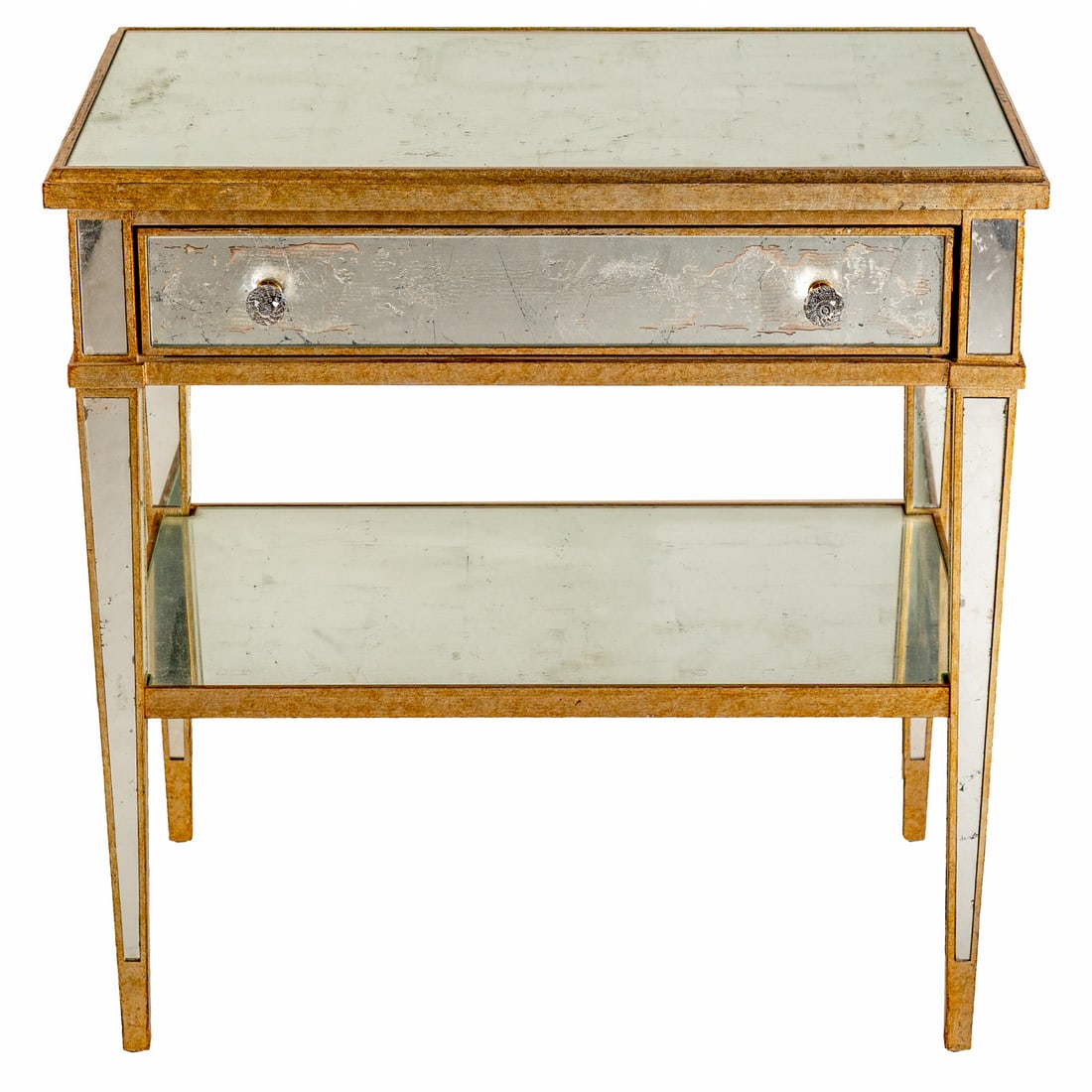 Custom Made Contemporary Mirrored Night Stand (1 of 4)