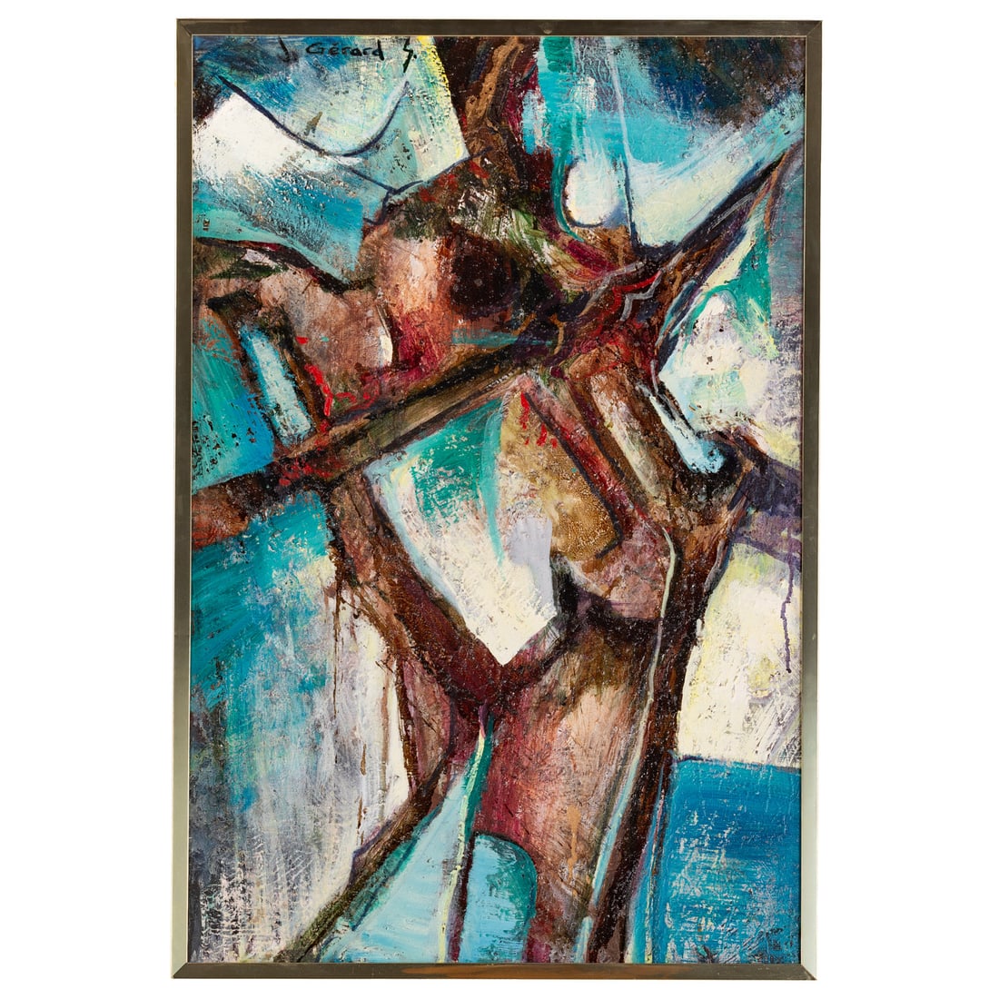 John Gerard. Blue Abstract, mixed media (1 of 4)