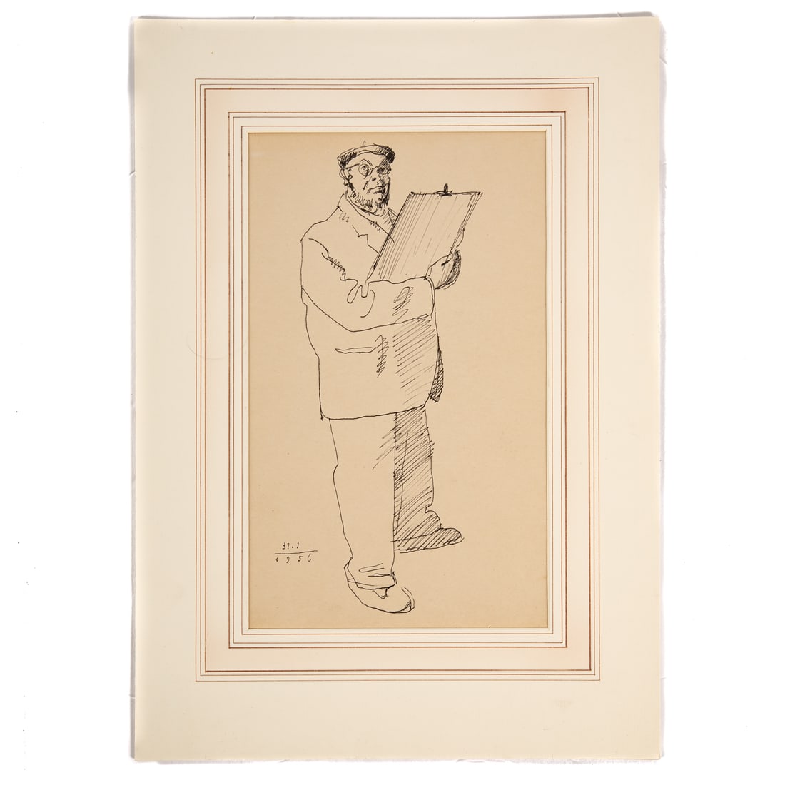 Ivan Penkov. Self Portrait, pen & ink (1 of 4)