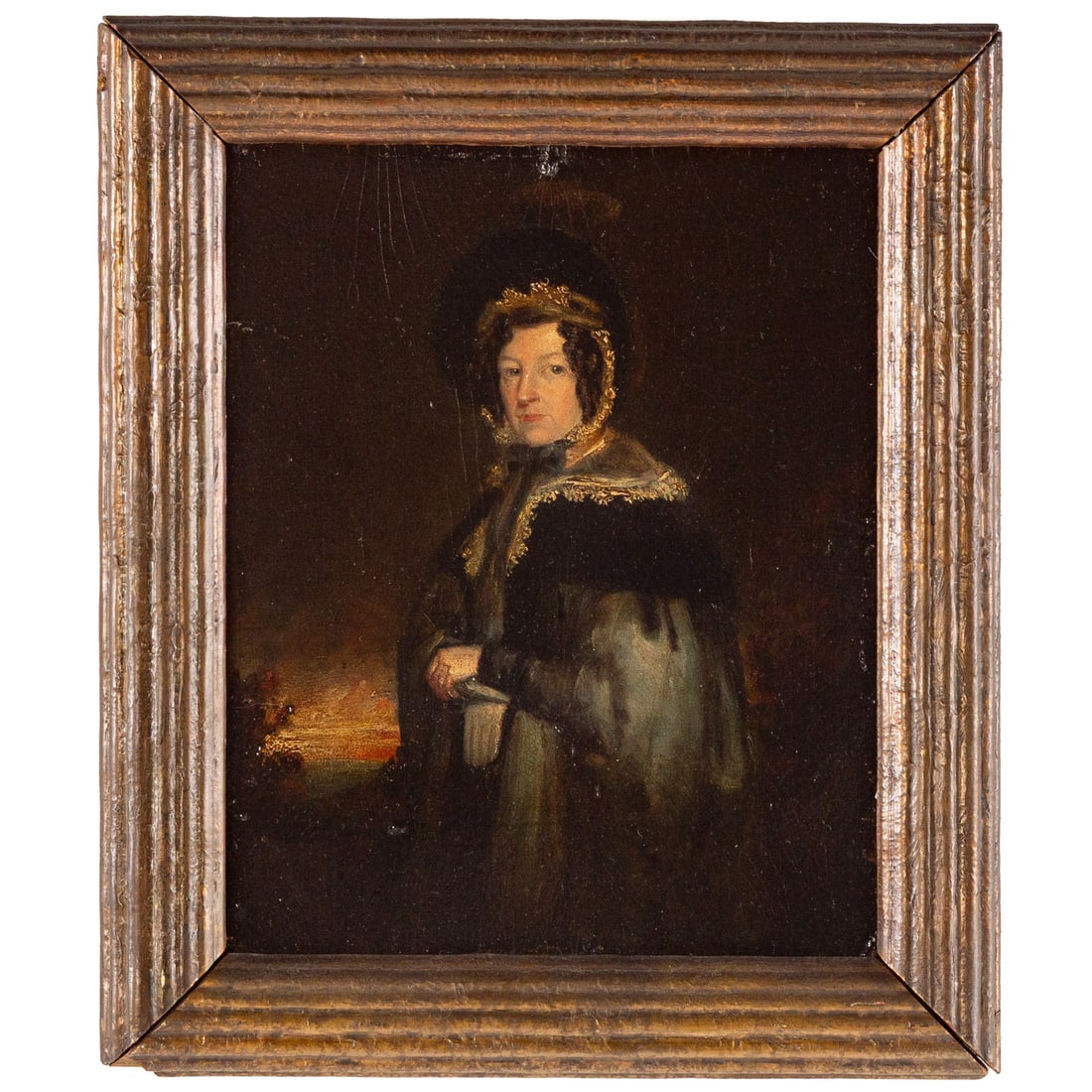 British School. Portrait of Emma Brenton, oil: (19th century) Oil on canvas, sitter identified on verso, 11 x 9 in., framed size: 13 3/4 x 11 3/4 in. Provenance: From a private Maryland collection