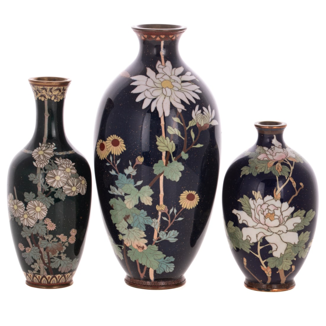 A Trio of Cloisonne Enamel Vases (1 of 3)