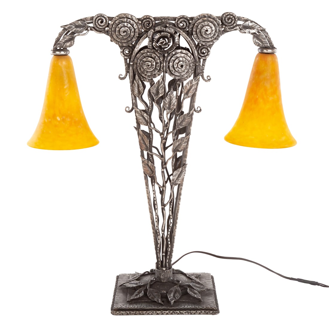 An Art Deco Edgar Brandt & Daum Nancy Lamp (1 of 5)