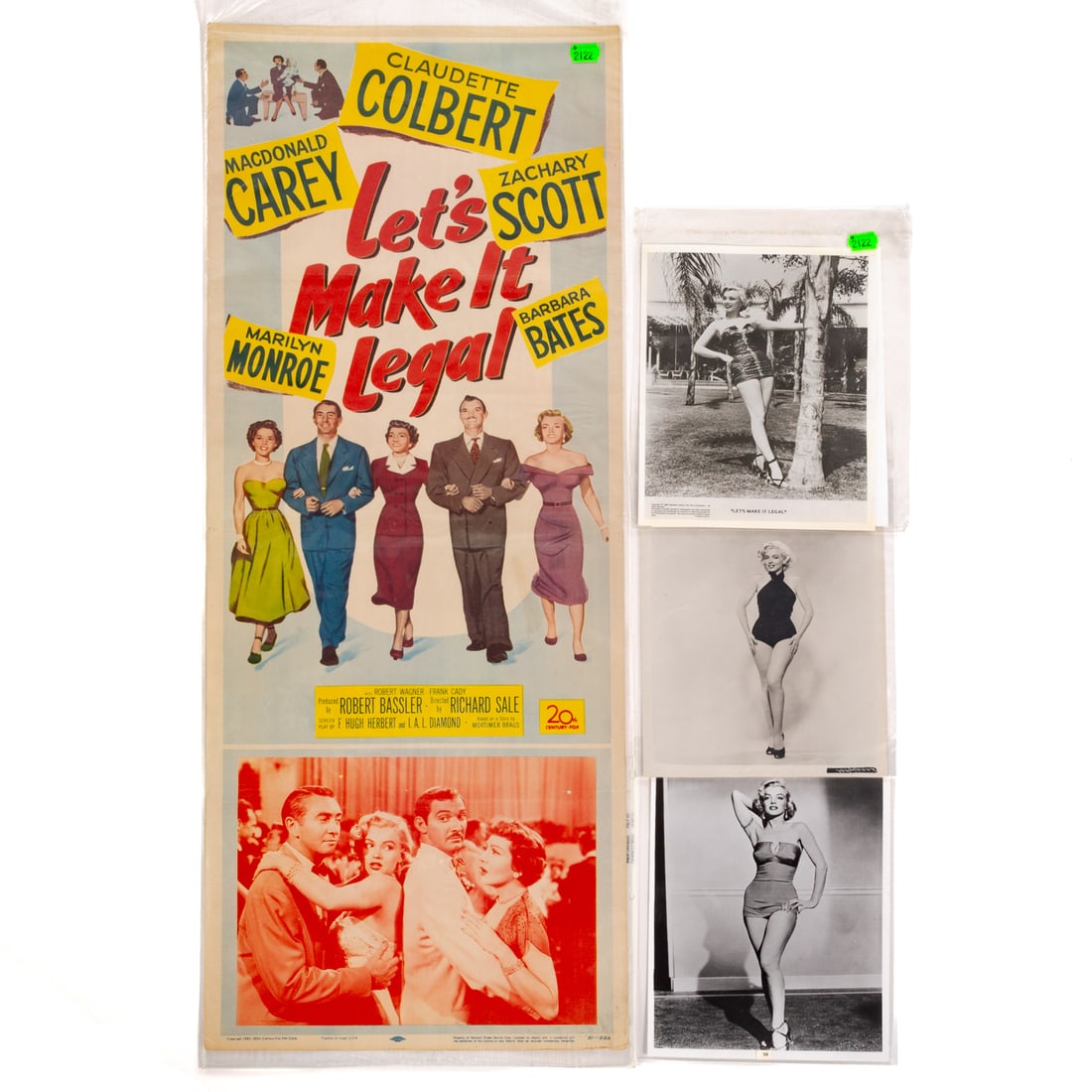 "Let's Make it Legal" Vintage Movie Poster & a Group of Marilyn Monroe Photos (1 of 6)