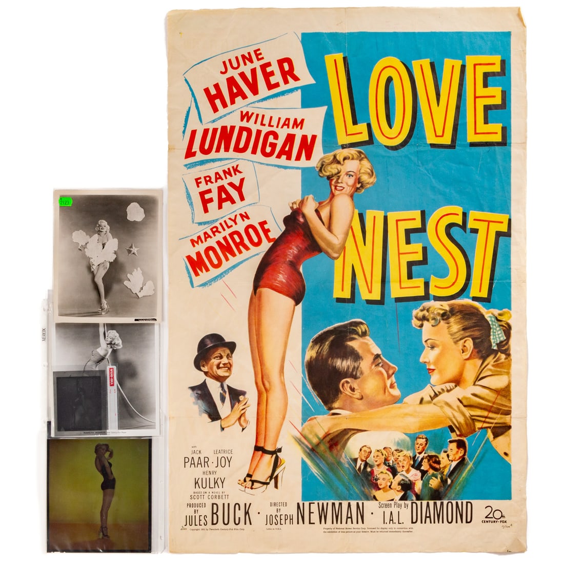 "Love Nest" Vintage Movie Poster & a Group of Marilyn Monroe Photos (1 of 11)