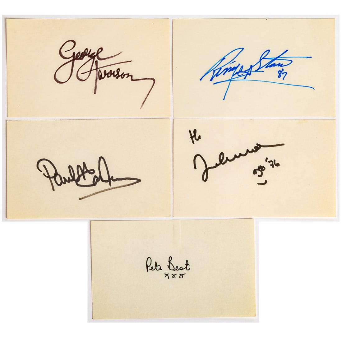 Signed Note Cards by The Beatles & Pete Best (1 of 8)
