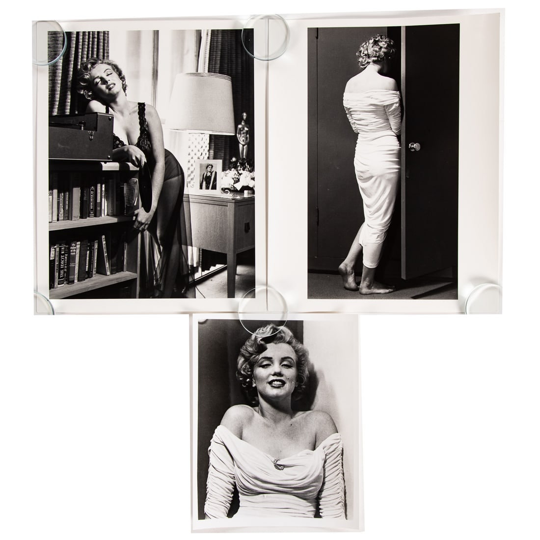 Philippe Halsman. Marilyn Monroe for LIFE Magazine: Comprising a large format, silver gelatin photograph print of Marilyn Monroe at home, 1981 re-print from her original LIFE Magazine photo shoot with Philippe Halsman,1952, bearing artist's stamp on re
