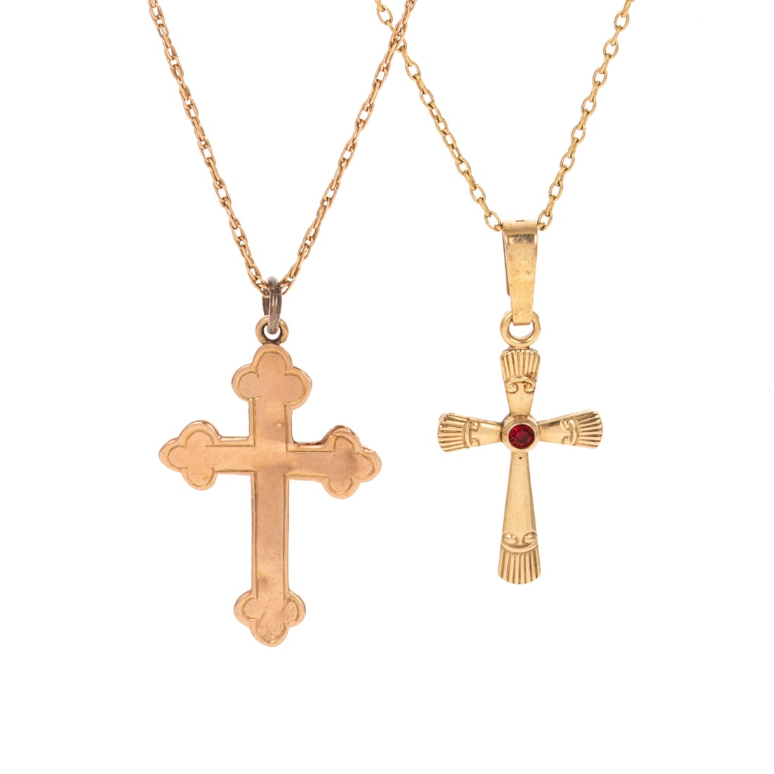 Two Gold Crosses on Chains (1 of 4)