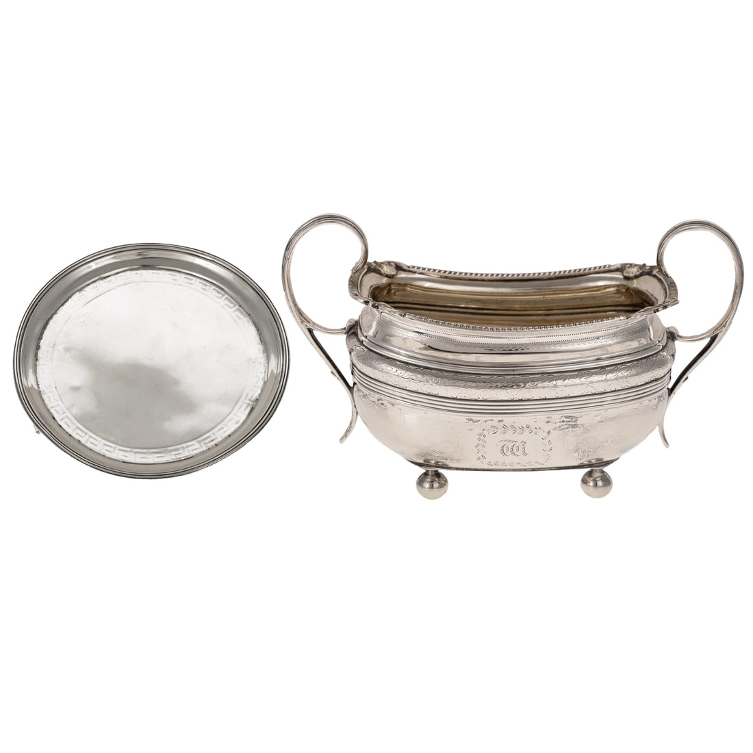 George III Silver Salver & Sugar Bowl (1 of 7)