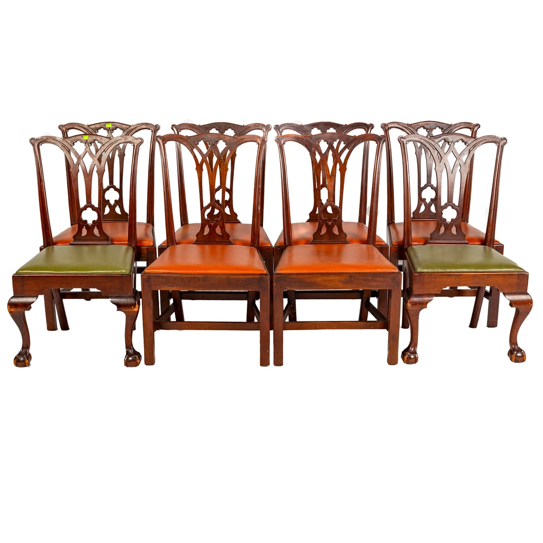 Eight Chippendale Style Mahogany Dining Chairs (1 of 7)