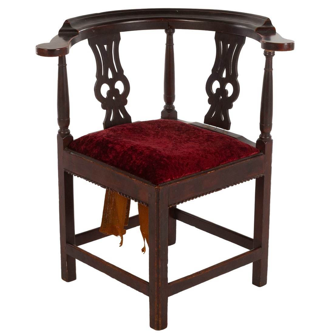 Chippendale Style Mahogany Corner Chair (1 of 4)