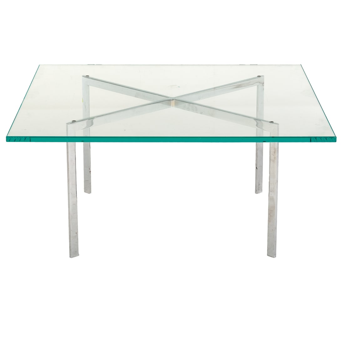 Knoll Style Barcelona Glass Top Coffee Table (1 of 3)