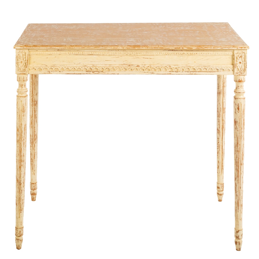 Louis XVI Style Distressed Painted Console Table (1 of 3)
