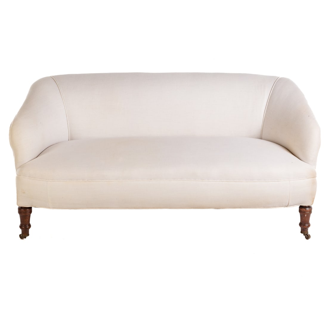 White Linen Upholstered Sofa (1 of 6)