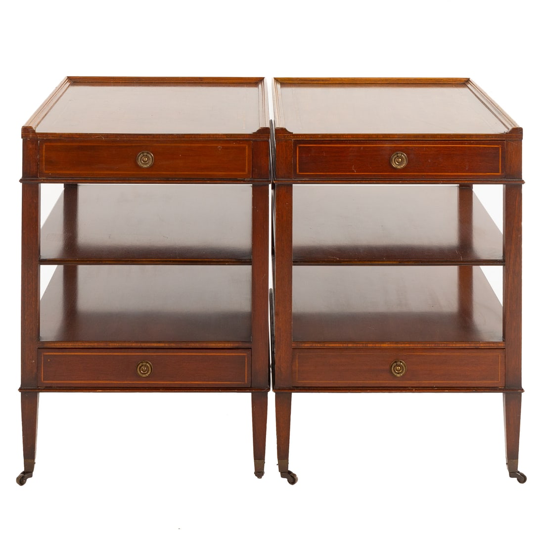 A Pair of Wm. A. Berkey Inlaid Mahogany Side Tables (1 of 6)