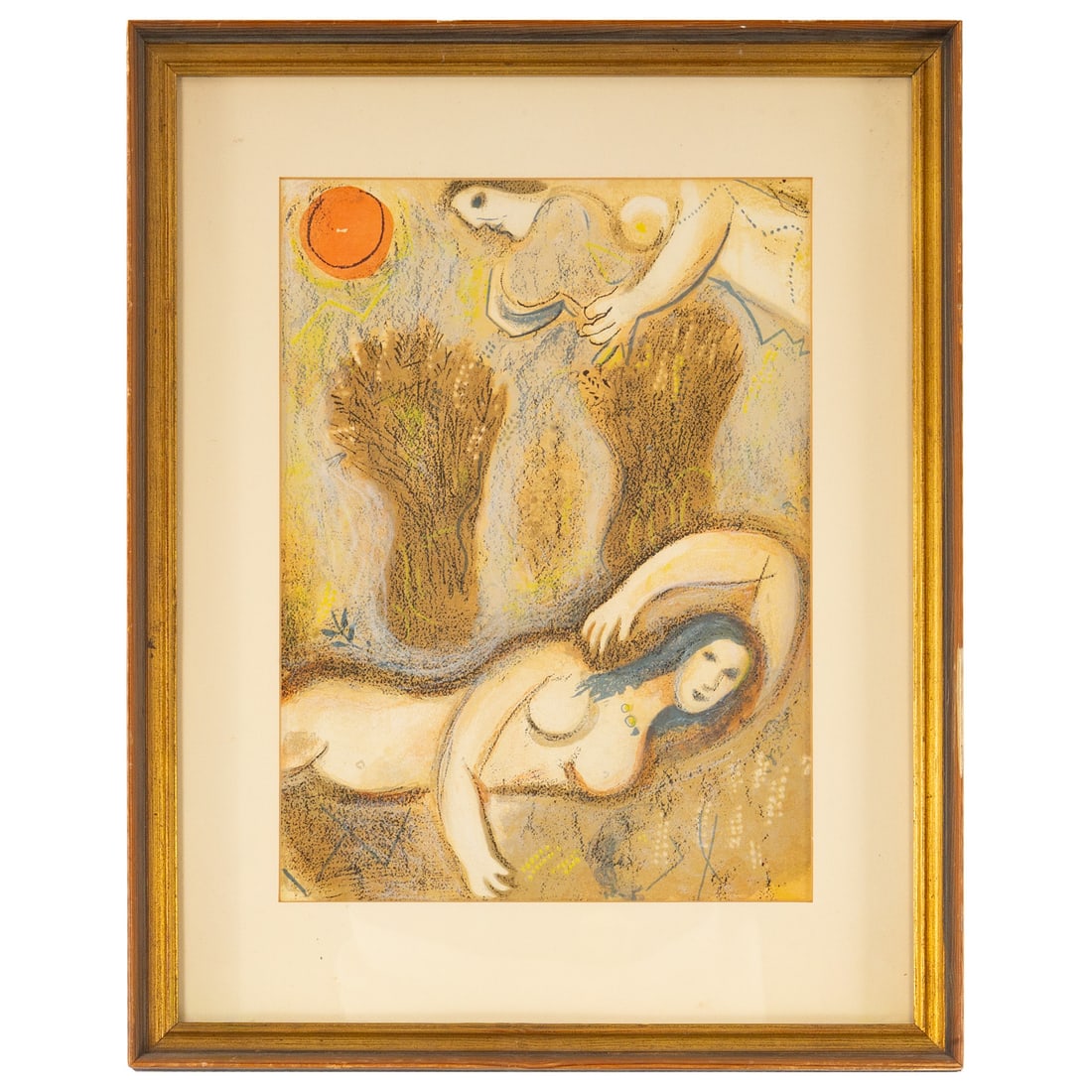 Marc Chagall. "Boaz Wakes Up and Sees Ruth at His Feet," lithograph (1 of 3)