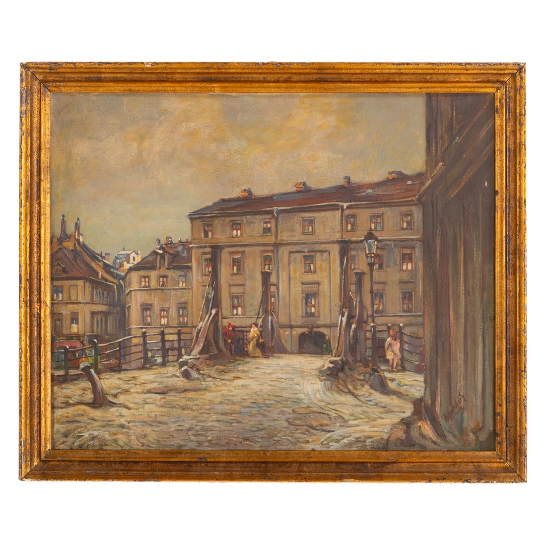 Richard Hendorf. "Bridge in Winter," oil (1 of 5)