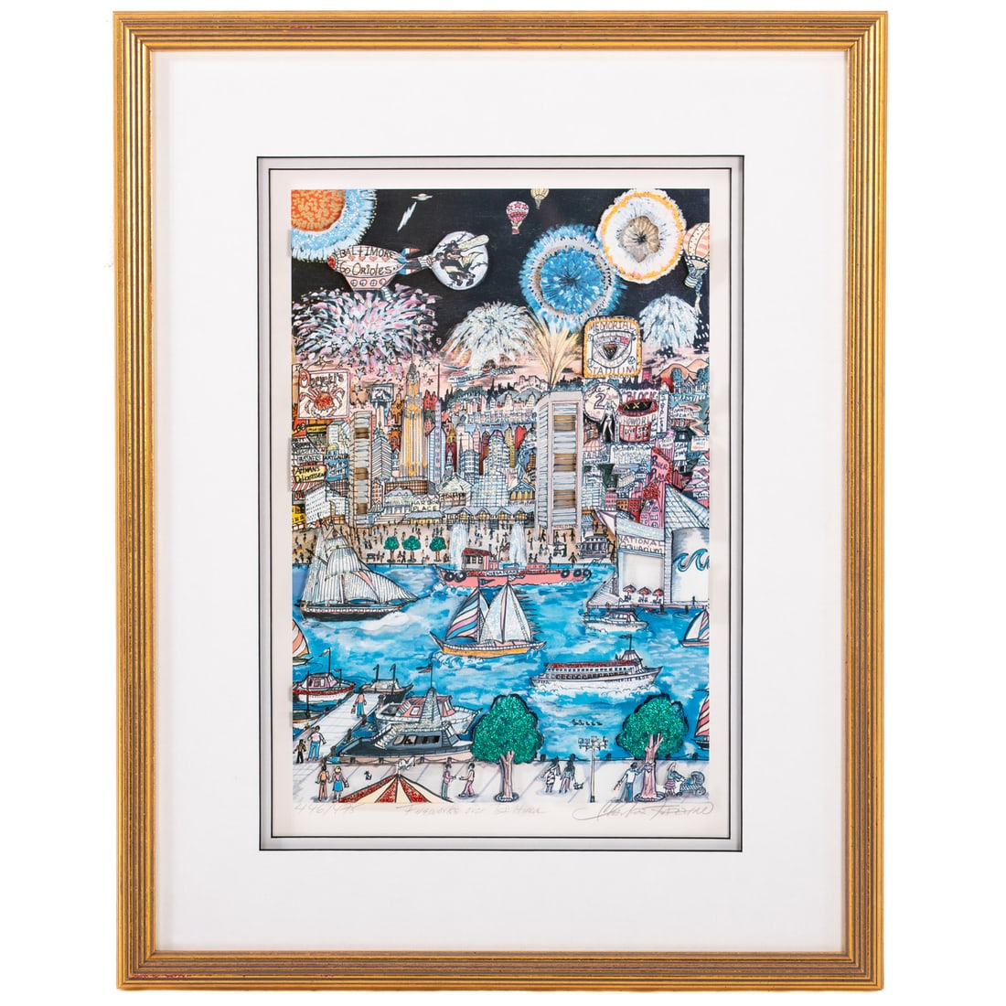 Charles Fazzino. "Fireworks over Baltimore," serigraph (1 of 4)