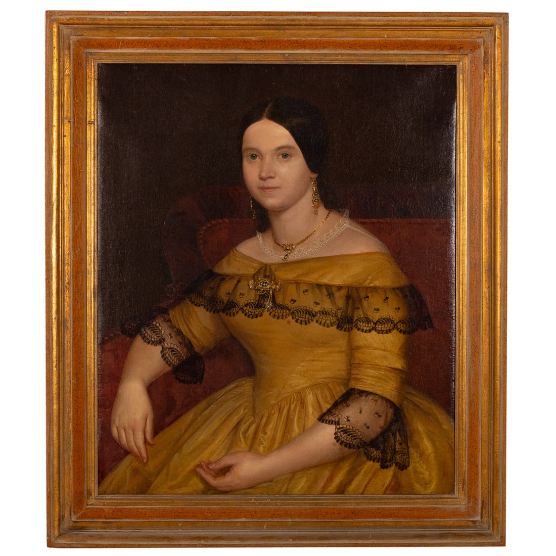 American School. Portrait of a Lady, oil (1 of 3)