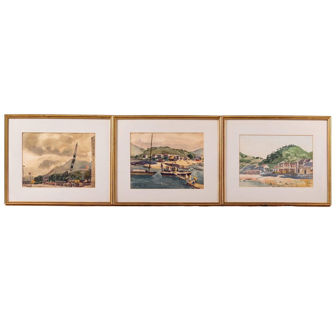 Fushan (Luis) Chen. Three Framed Watercolors