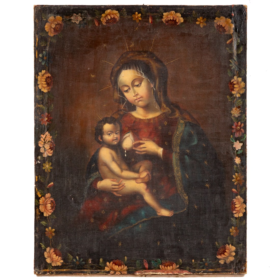 Cuzco School. Virgen de la Leche, oil (1 of 4)