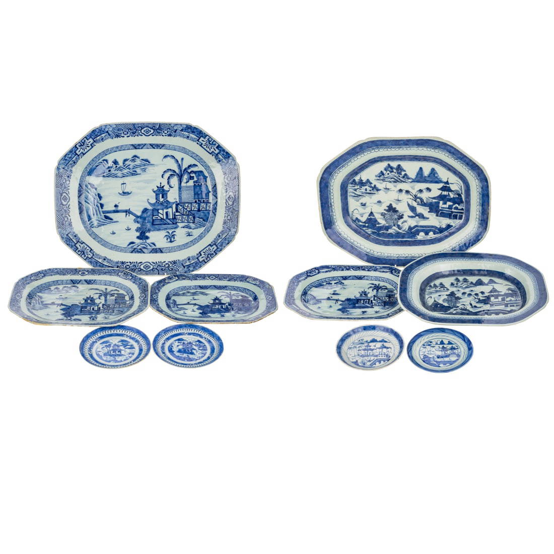 Six Chinese Export Canton Platters & Dishes