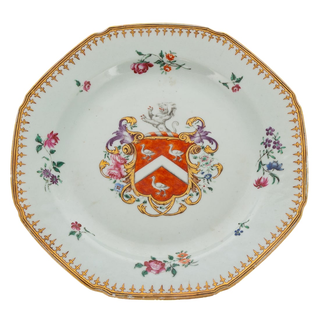 A Chinese Export Porcelain Armorial Plate (1 of 5)