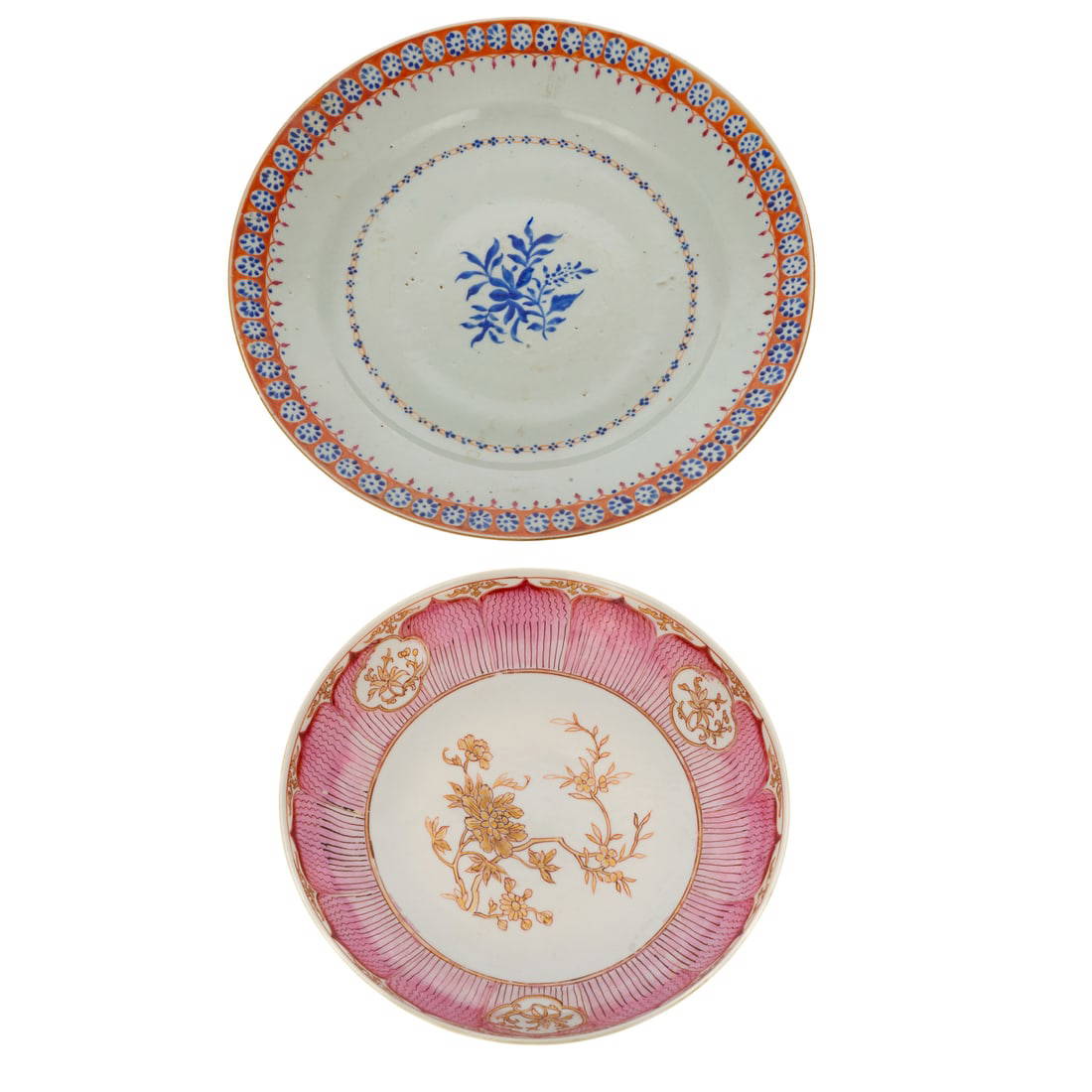 A Chinese Export Porcelain Plate & Lotus Dish