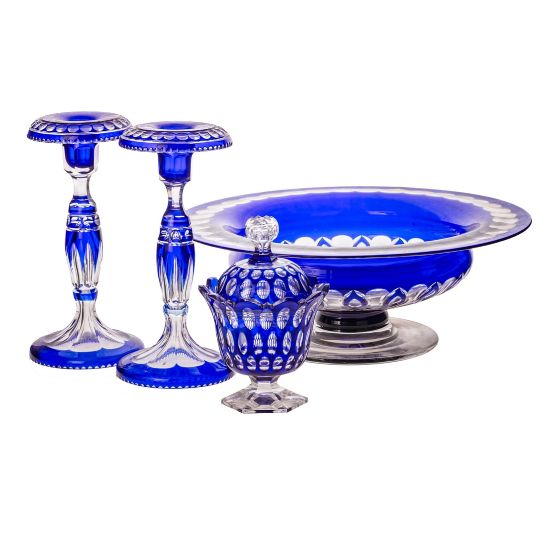 Four Pieces of Bohemian Cut-to-Clear Glass (1 of 3)