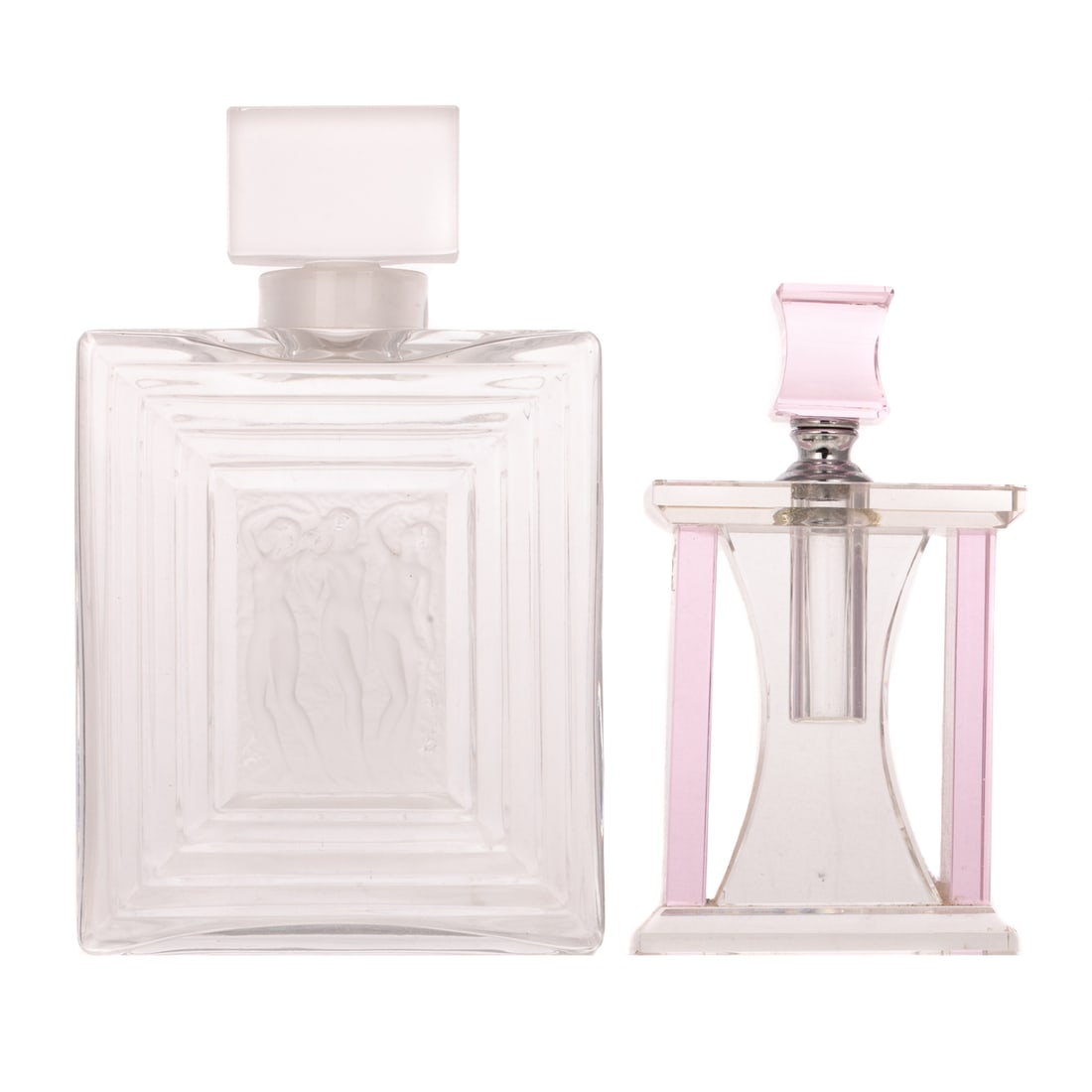 A Lalique "Duncan" Perfume Bottle & a Glass Perfume Bottle (1 of 3)