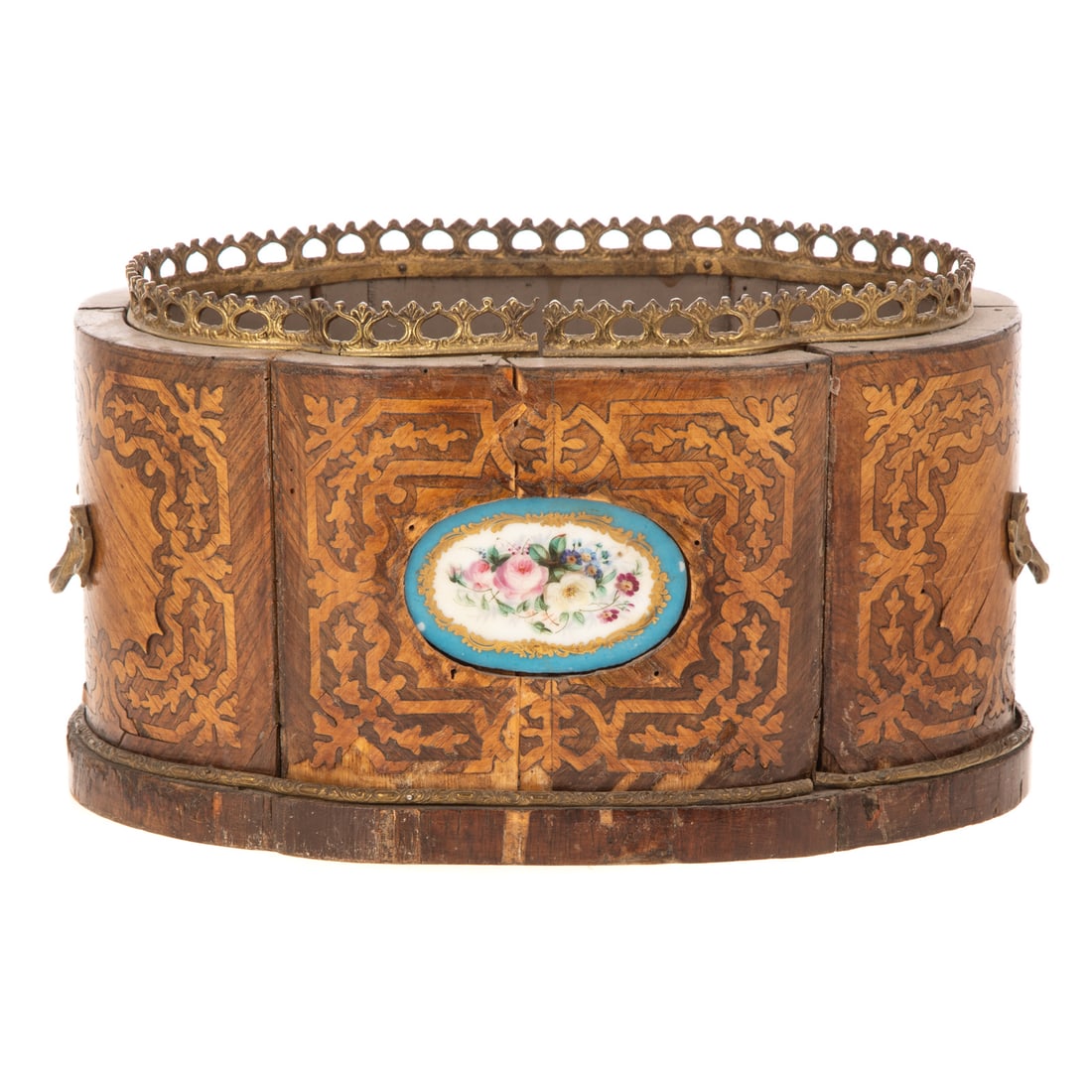 Napoleon III Parquetry & Sevres Style Jardiniere (1 of 6)