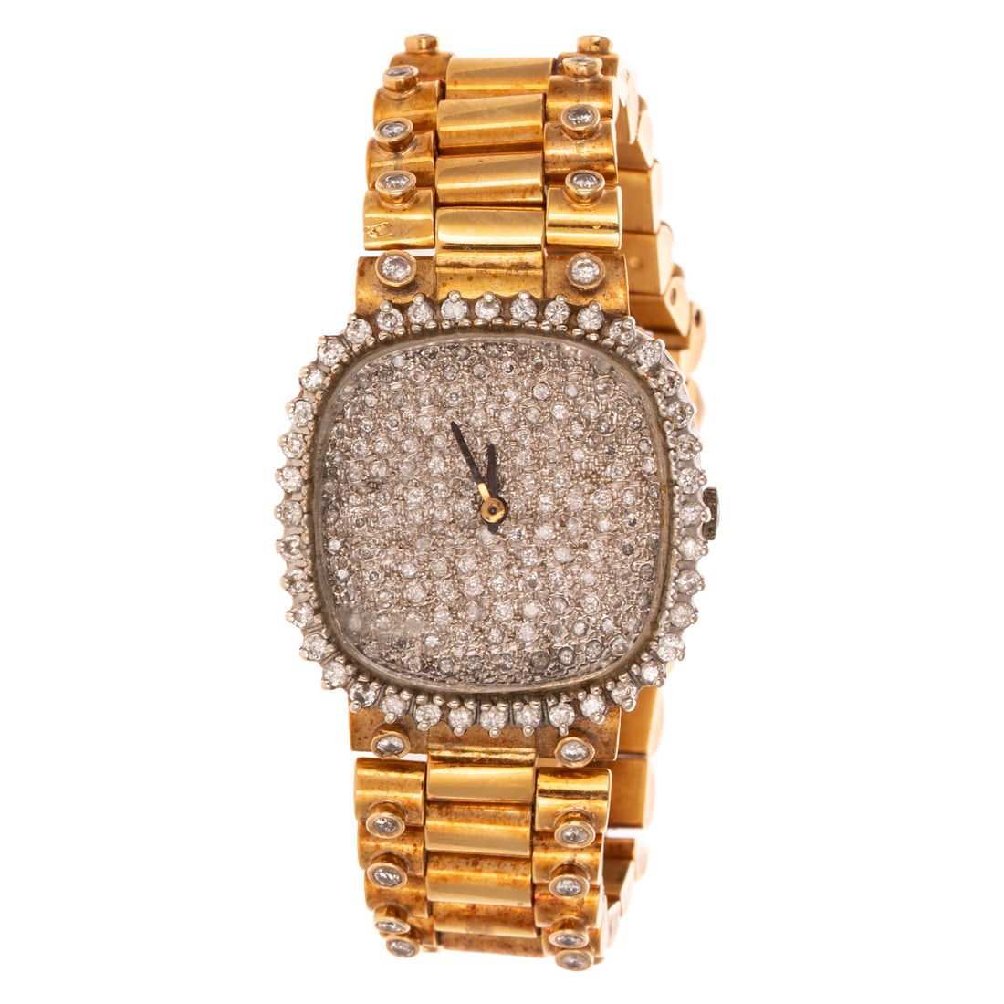A Pave Diamond Watch in 14K with 18K Bracelet (1 of 7)