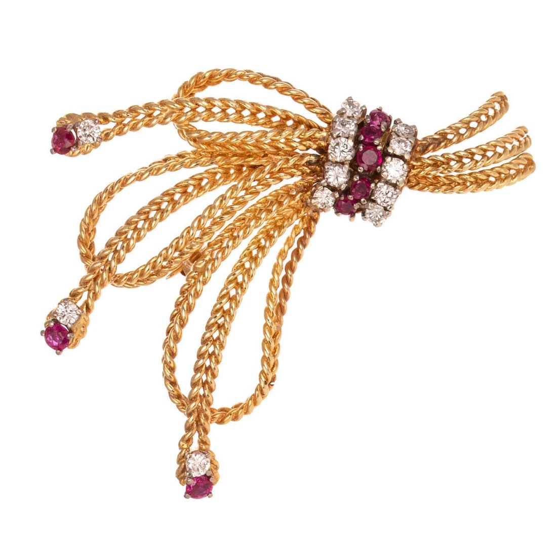 A Vintage Grosse Ruby & Diamond Brooch in 14K (1 of 3)