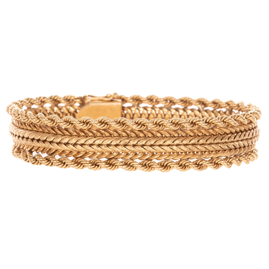 A Wide Rope Woven Bracelet in 14K (1 of 4)