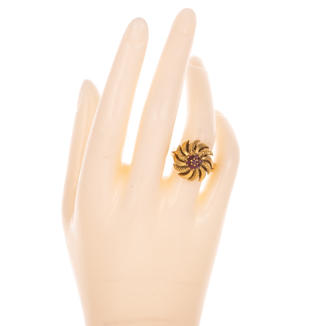 A Domed Spiral Ruby Ring in 18K - 6