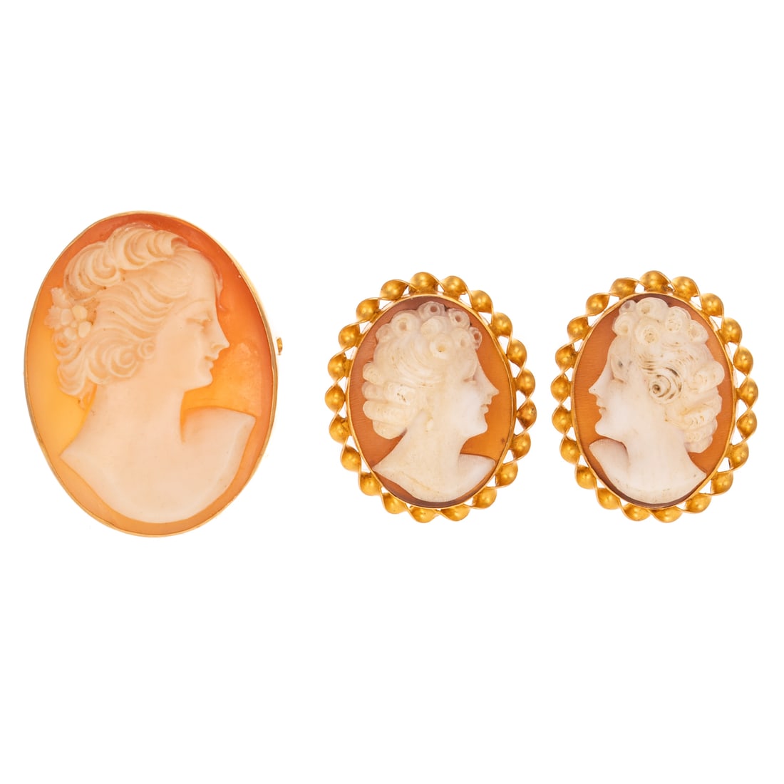 A Collection of Cameo Jewelry in 14K (1 of 3)