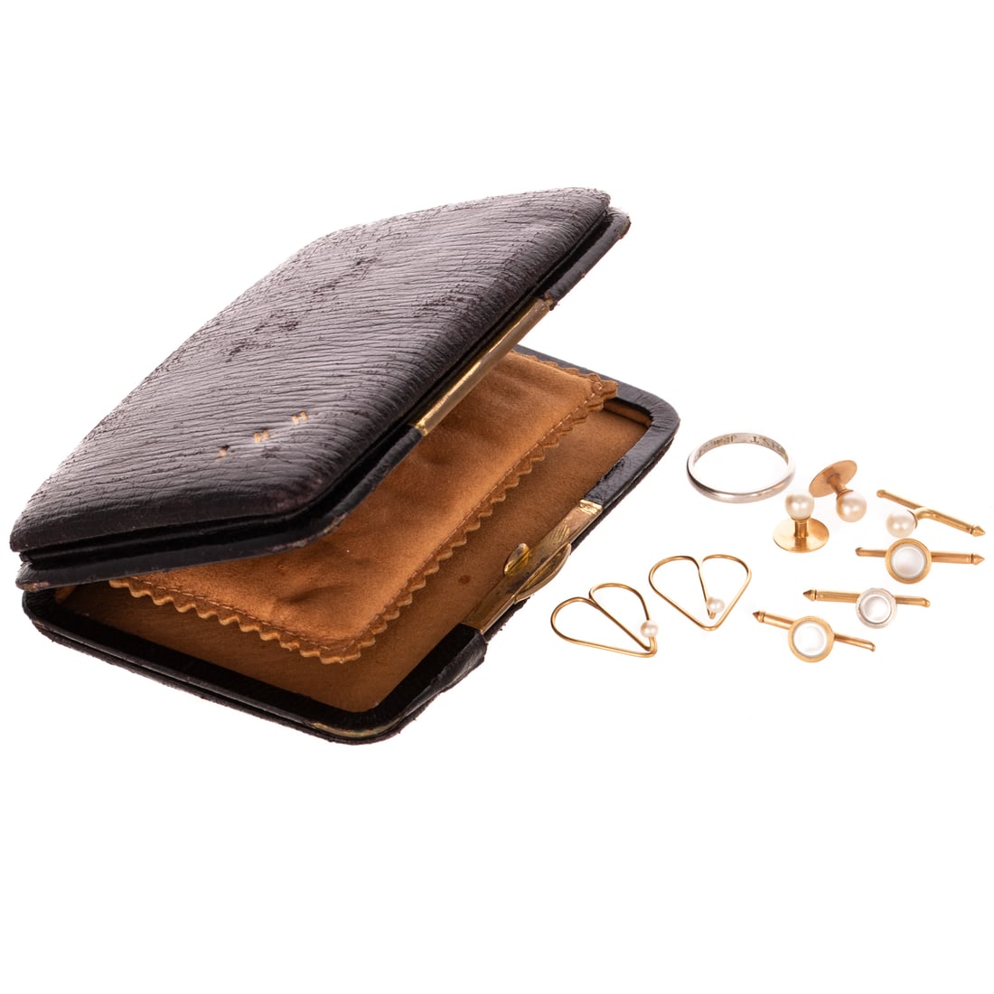 A Collection of Gentleman's Jewelry & Case in Platinum & 14K (1 of 5)