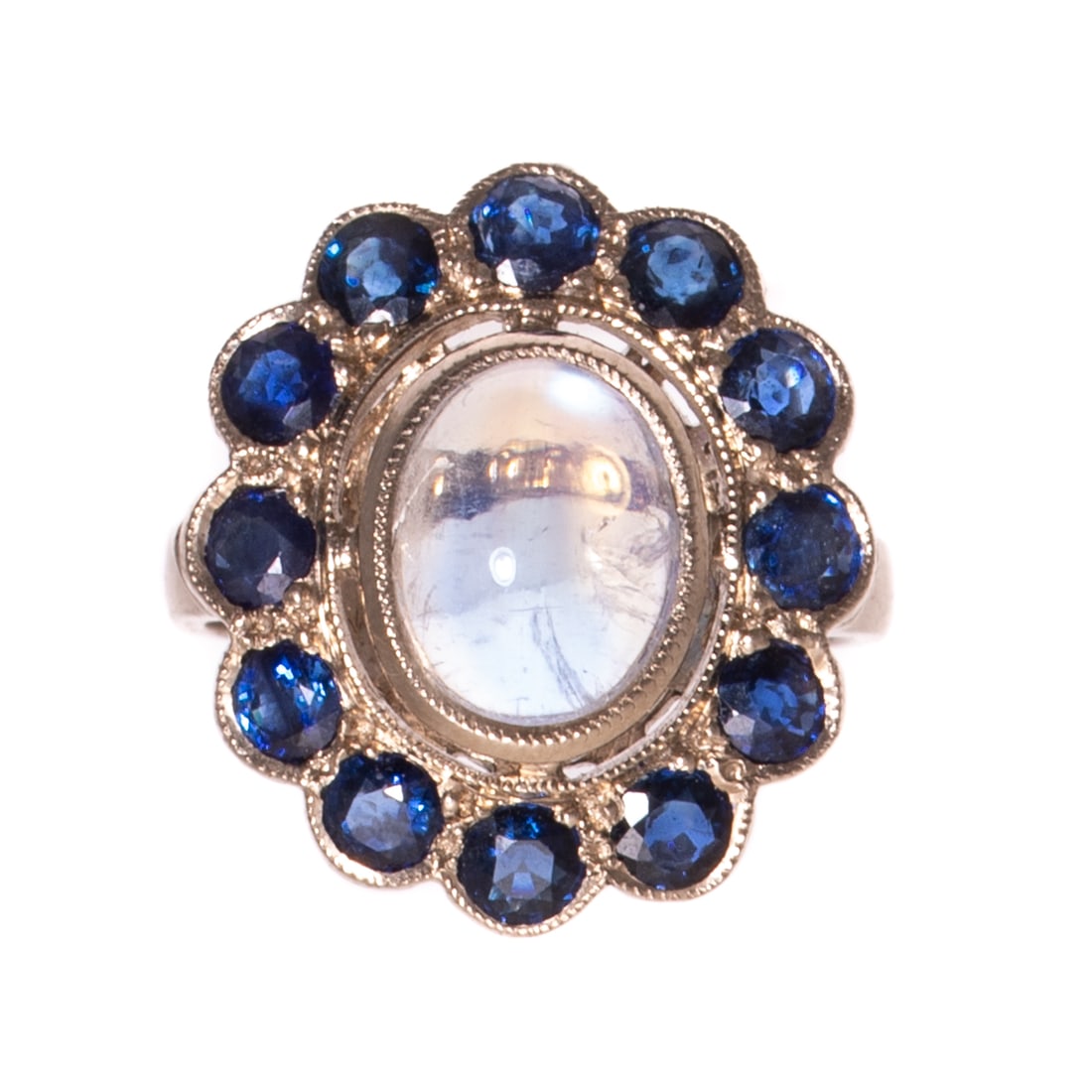 A Georgian Style Moonstone & Sapphire Ring in 18K (1 of 5)