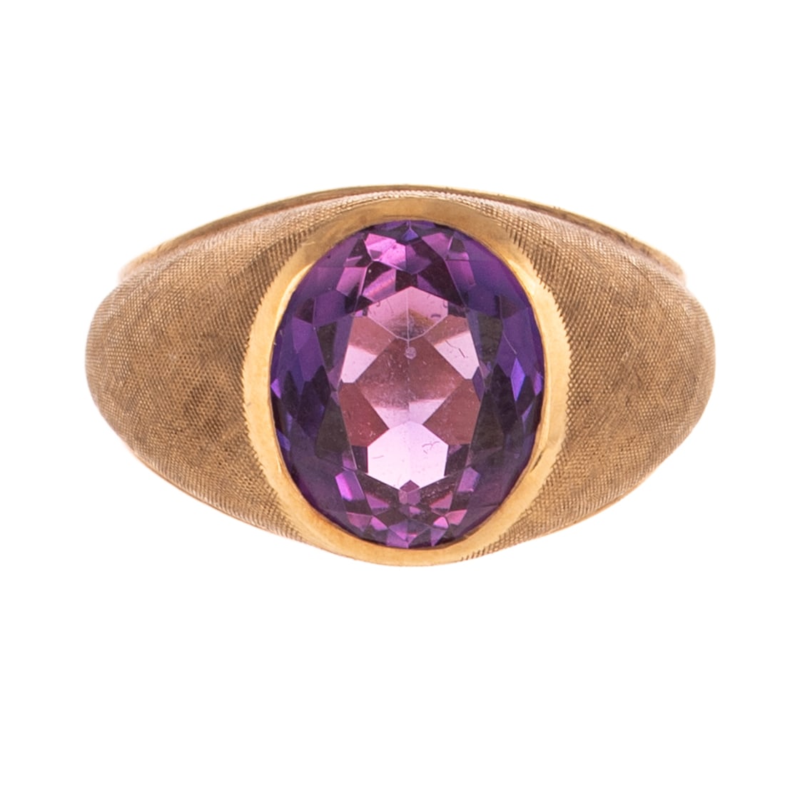 An Amethyst Gypsy Set Ring in 10K (1 of 5)