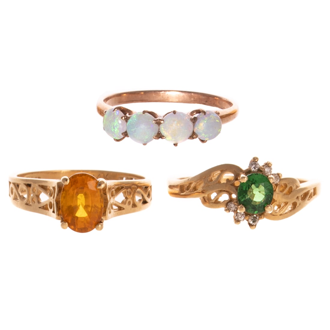 A Collection of Colorful Gemstone Rings in 14K (1 of 4)