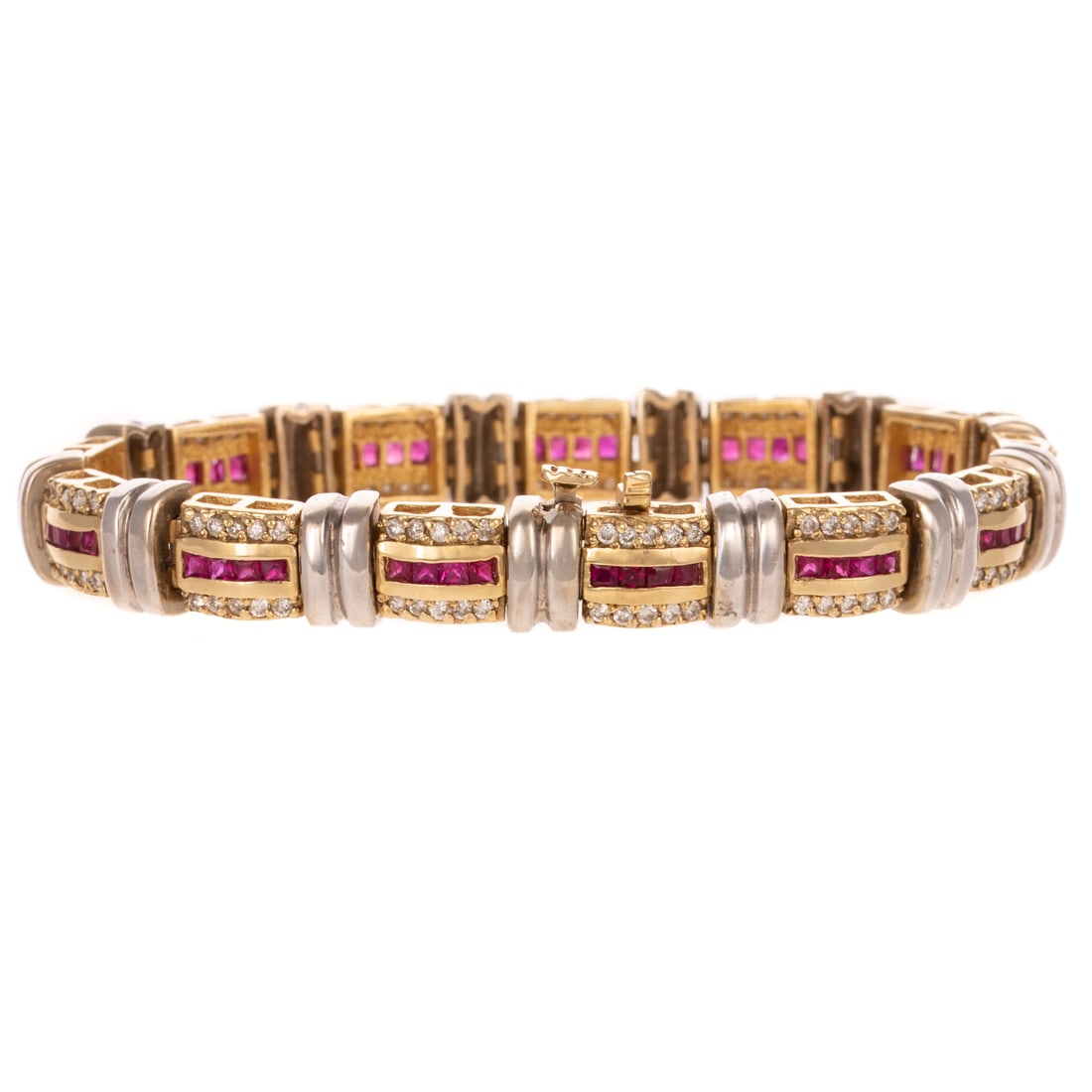 A Channel Set Ruby & Diamond Bracelet in 14K (1 of 3)