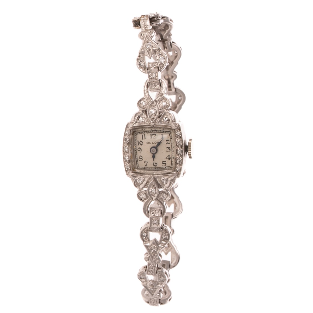 An Art Deco Bulova Diamond Dress Watch in Platinum (1 of 6)