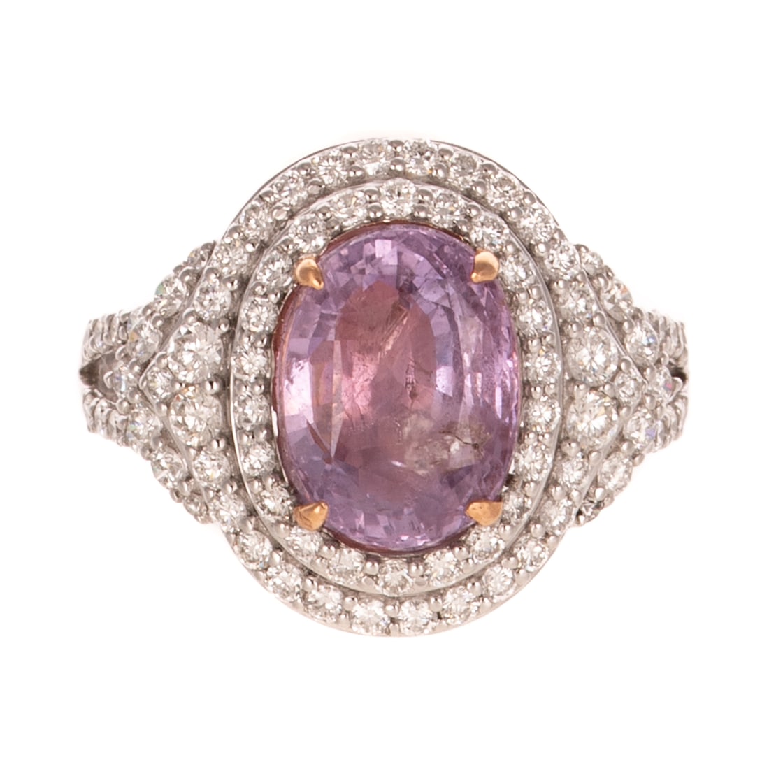 A GIA Unheated 6.33 ct Pink Sapphire Ring in Platinum (1 of 7)