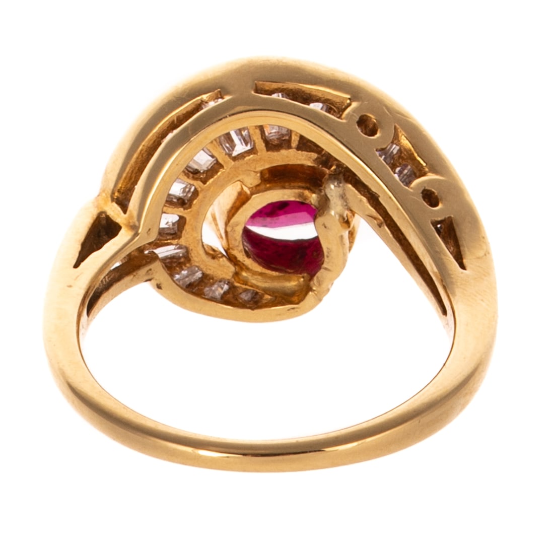 A Ruby & Diamond Swirl Ring in 18K - 4