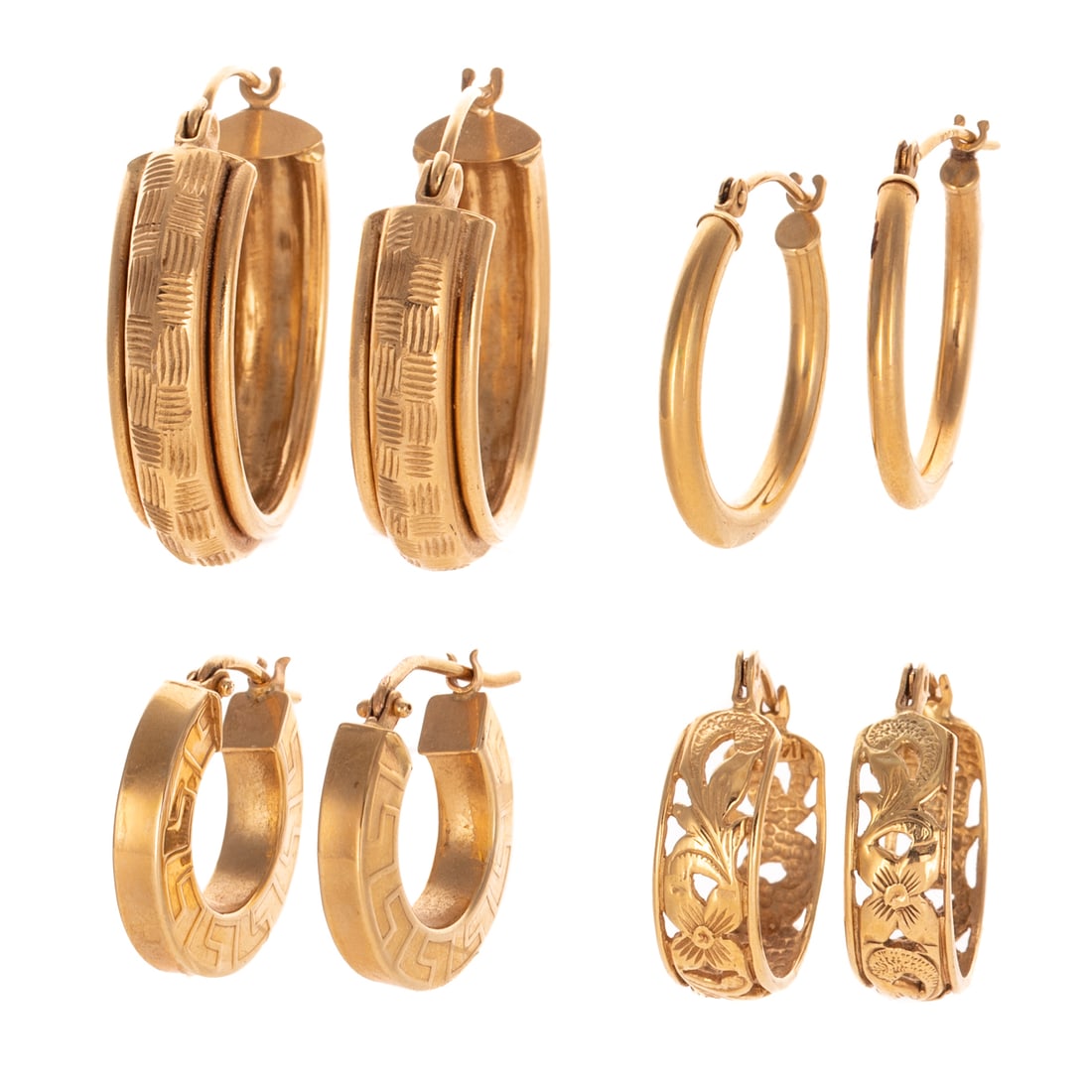 Four Pair of Classic Hoops in 14K (1 of 3)