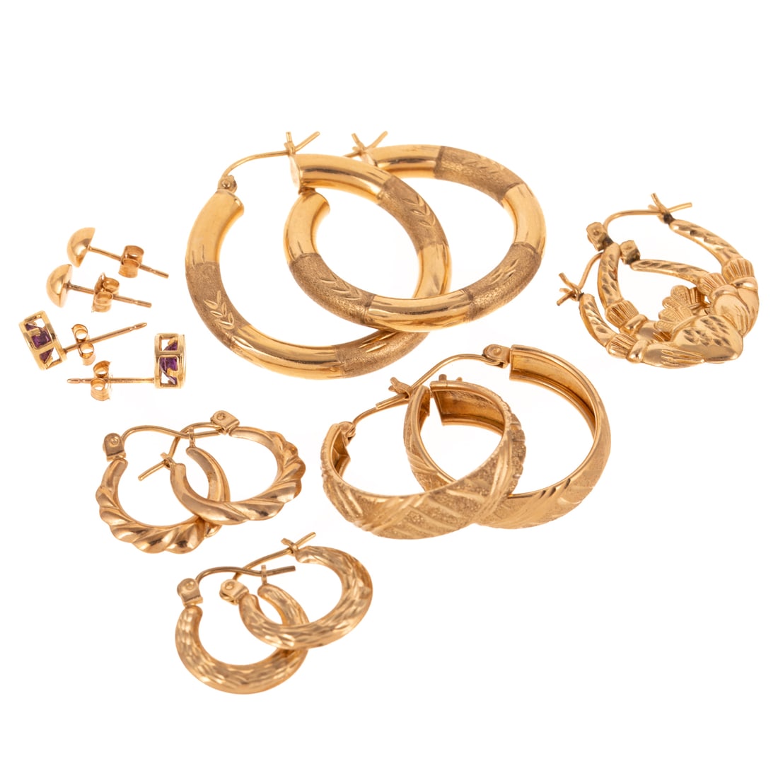 A Collection of Hoops & Stud Earrings in 10K (1 of 4)