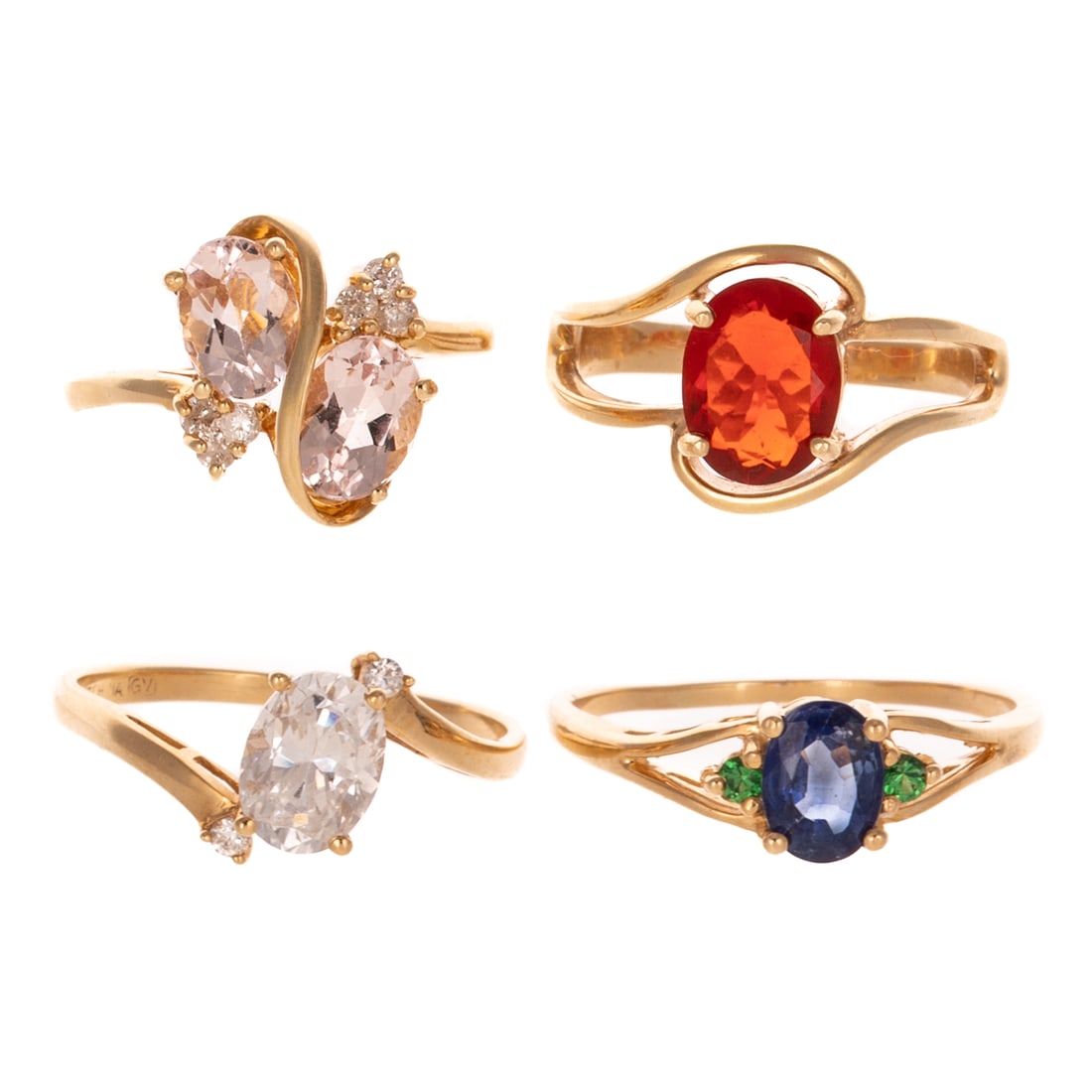 Four Gemstone Rings in 14K (1 of 4)